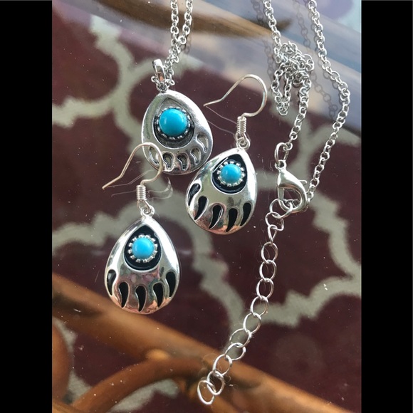 💐Sold- Turquoise 925 Stirling Silver Plated Set - Picture 8 of 8